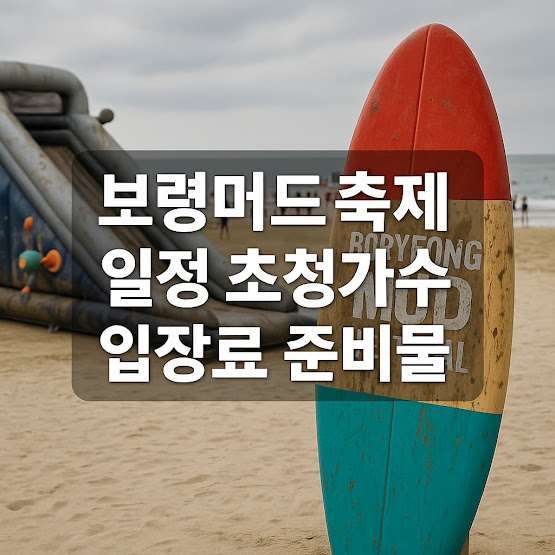 보령머드축제 일정·초청가수·입장료·준비물 총정리