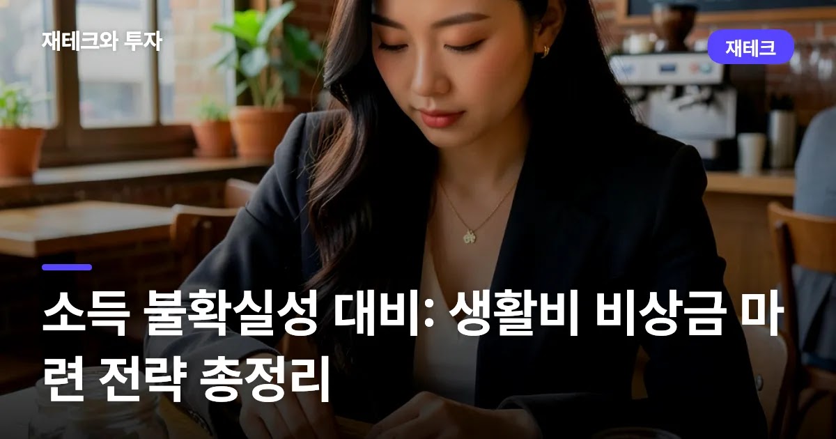 소득 불확실성 대비: 생활비 비상금 마련 전략 총정리