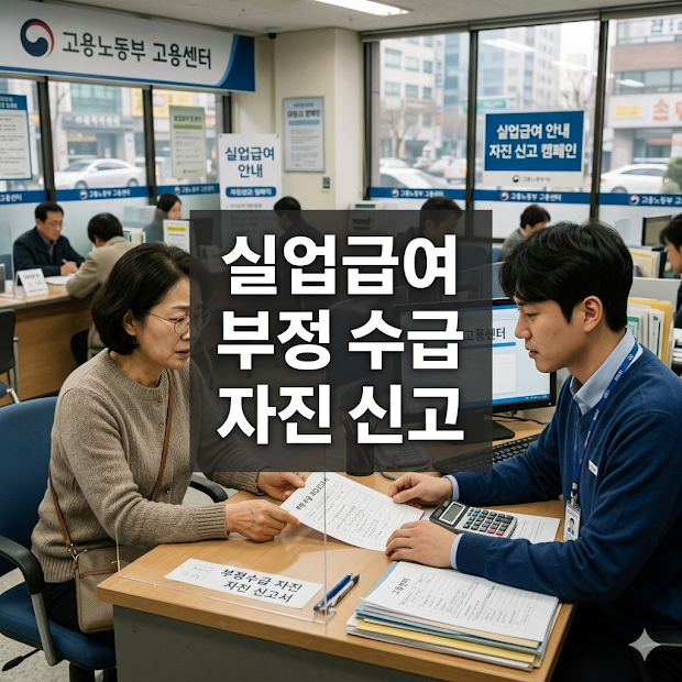 실업급여 부정 수급 자진 신고 시 형사처벌 면제 혜택