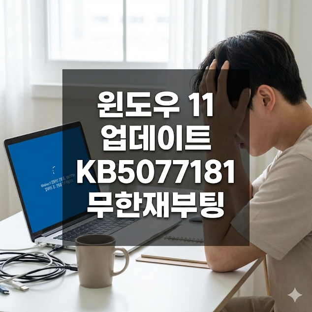 윈도우 11 업데이트 KB5077181 무한재부팅