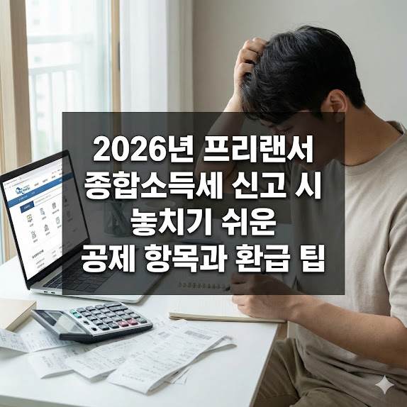 프리랜서 종합소득세 신고 시 놓치기 쉬운 공제 항목과 환급 팁
