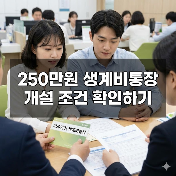 250만원 생계비통장 개설 조건 확인하기