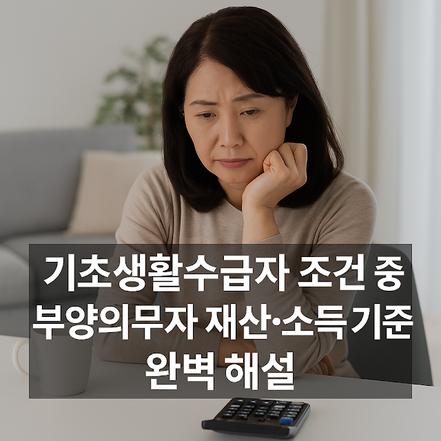 기초생활수급자 조건 중 부양의무자 재산·소득 기준 완벽 해설