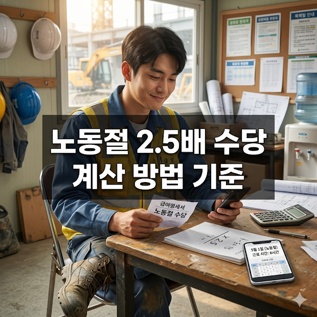 노동절 2.5배 수당 계산 방법 기준, 시급/월급제 가이드