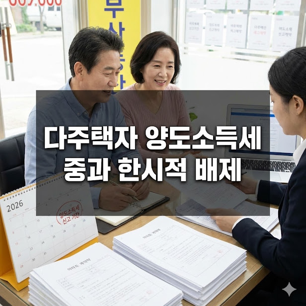 다주택자 양도소득세 중과 한시적 배제 종료 2026, 지금 적용되는 세율과 경과조치