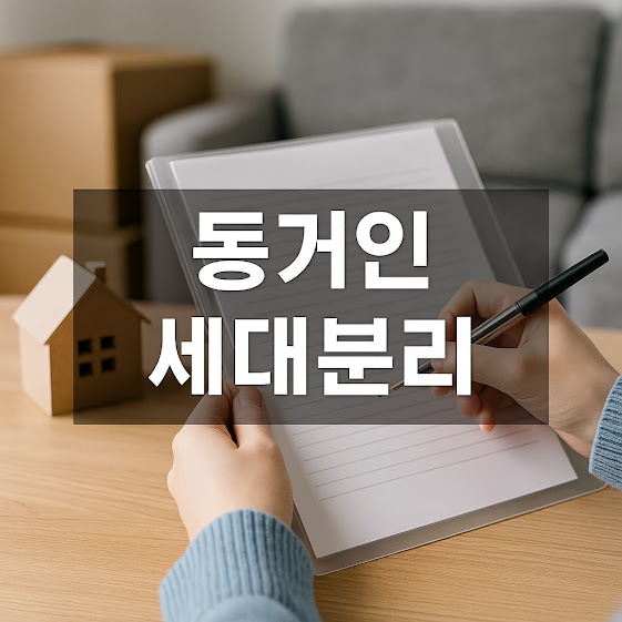 동거인 세대분리 방법 및 조건 총정리