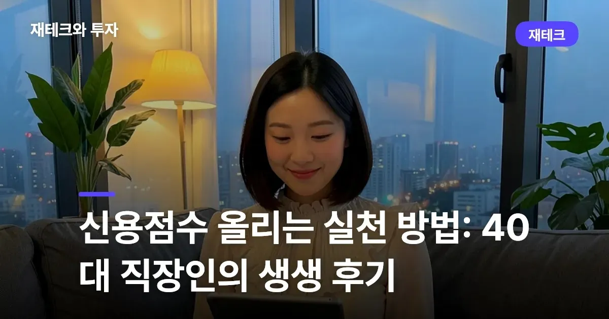 신용점수 올리는 실천 방법: 40대 직장인의 생생 후기
