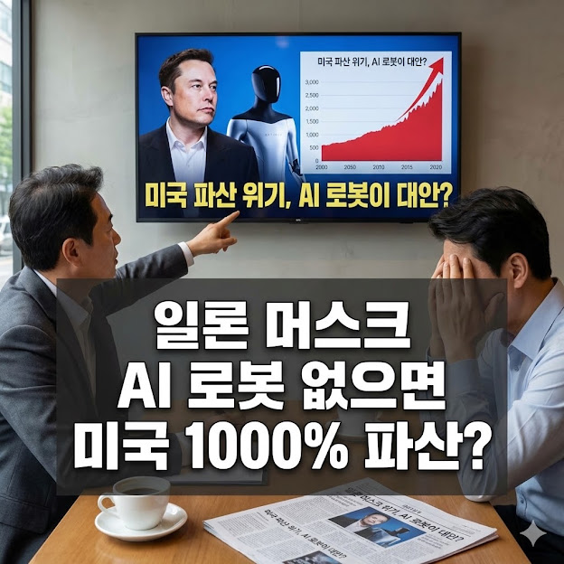 일론 머스크 AI 로봇 없으면 미국 1000% 파산! 그의 경고, 진짜일까?
