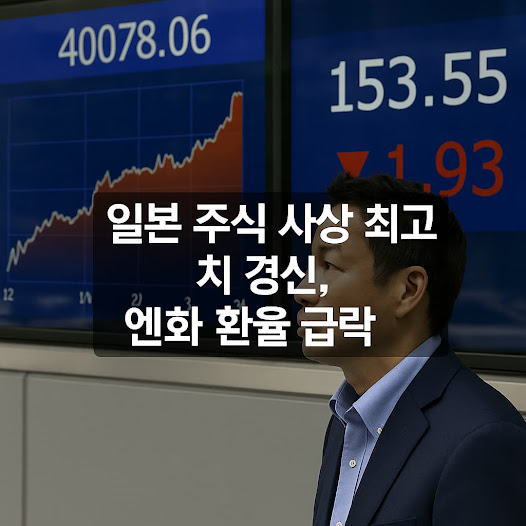 일본 주식 사상 최고치 경신 + 엔화 환율 급락, 무슨 일이 벌어진 걸까?