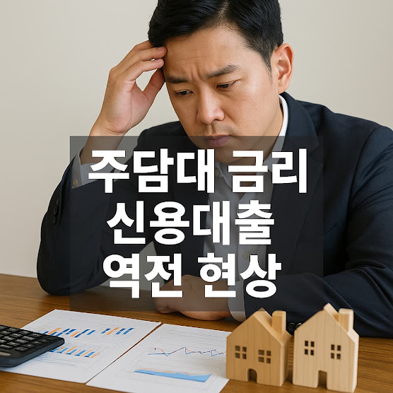 주담대 금리 신용대출 역전 현상